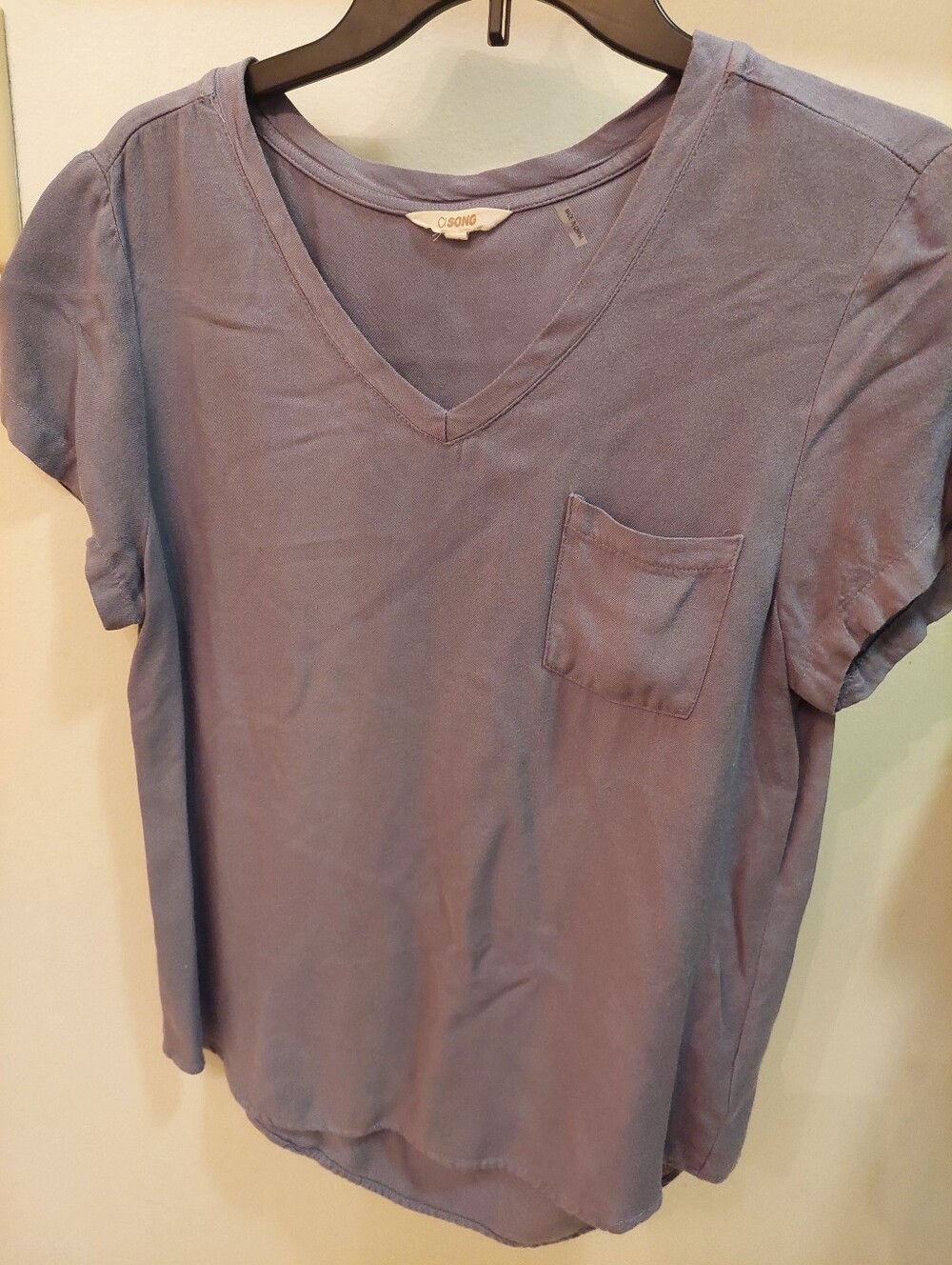 Caslon V-Neck Short Sleeve Pocket Tee - Slate Blue